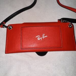 Rare Ray-Ban Red Sling Eyeglass Pouch Case